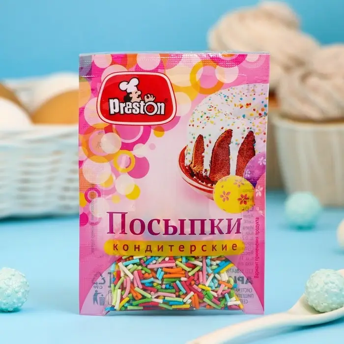 Посыпки кондитерские Preston декоративные &laquo;Радуга-вермишель&raquo;, 7 г