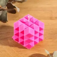 Свеча "Ромбики" 6х6х6 см, соевый воск МИКС