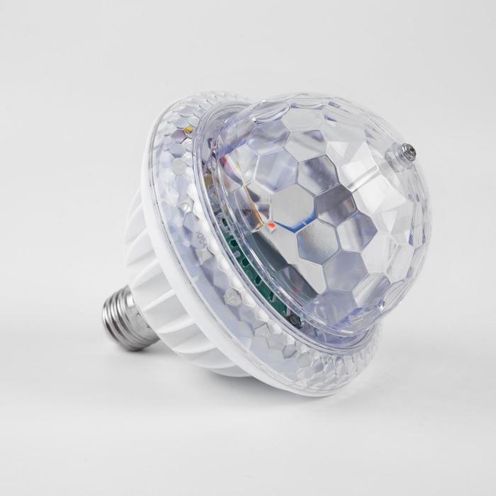 Световой прибор &laquo;Вокруг сферы&raquo; 12 см, Е27, динамик, пульт ДУ, свечение RGB