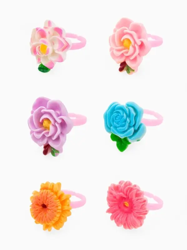 Кольцо &laquo;Выбражулька&raquo; цветы, форма МИКС, цветное, безразмерное