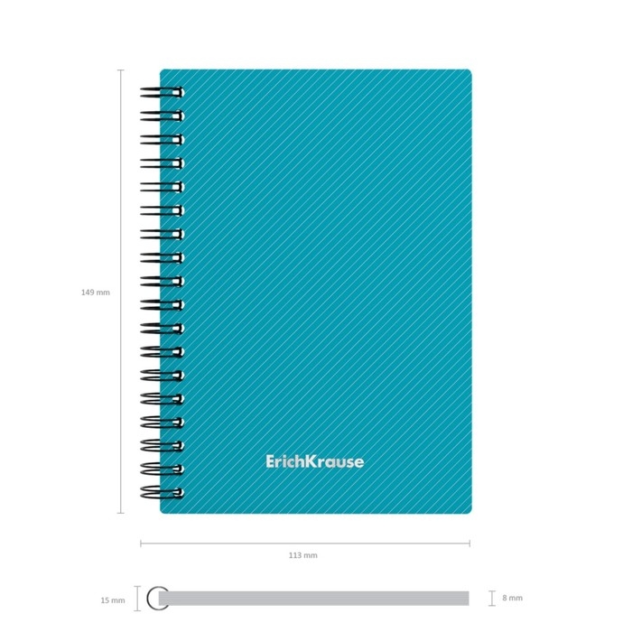 Тетрадь А6 на спирали, 80 листов в клетку, ErichKrause Glance Vivid, пластиковая обложка, МИКС