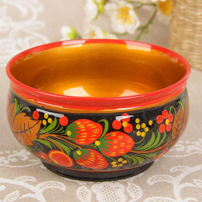 Чашка &laquo;Ягодка&raquo;, средняя, 15&times;7 см, хохлома