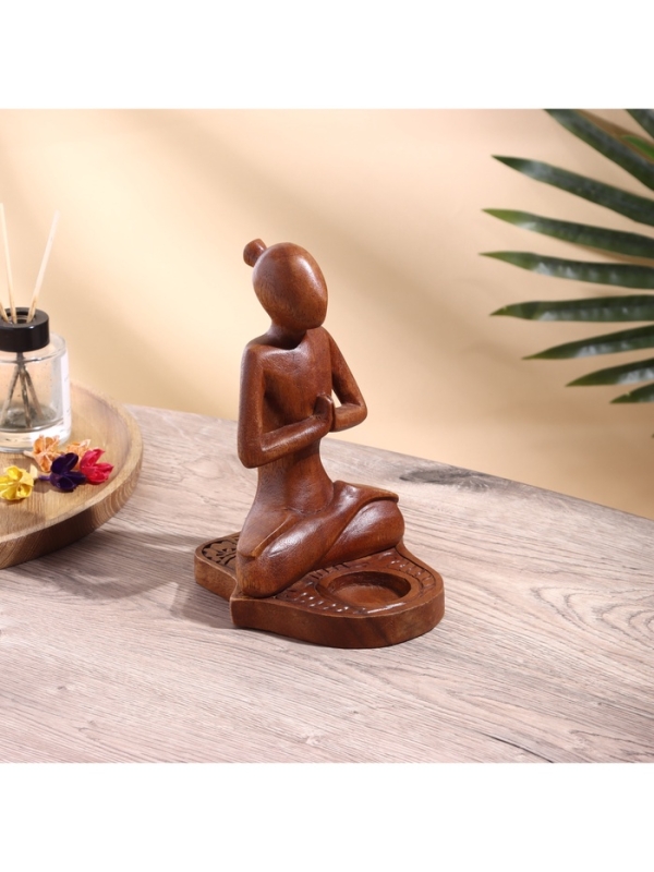 Подставка под благовония "Медитация" дерево суар, 14х15х30 см