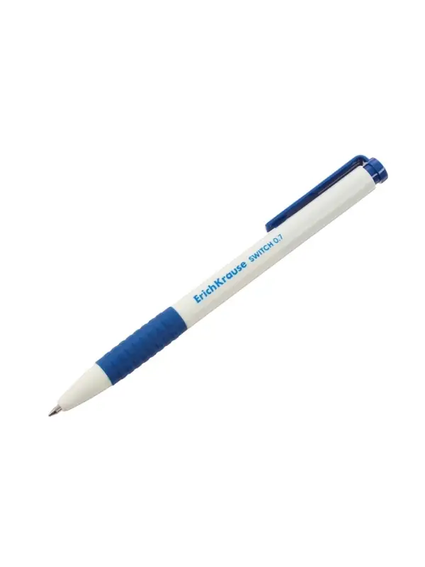 Ручка шариковая автоматическая, ErichKrause Switch Matic&Grip, 0.7 мм, резиновый держатель, синяя