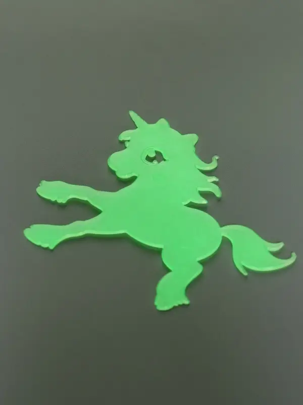 Наклейка пластик фосфорная  "Единороги" набор 4 шт жёлтая 17х12 см