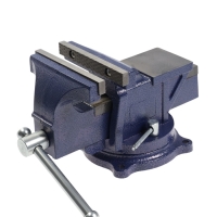 Тиски слесарные поворотные ТУНДРА, с наковальней, высокопрочный чугун ВЧ-40, 125 мм