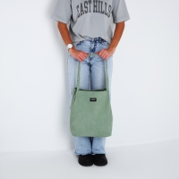 Сумка шопер вельветовый без застёжки, зелёный