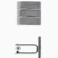 Запонки стальные &laquo;Квадрат&raquo; объёмный, цвет серебро