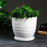 Горшок цветочный "Нежность" белое 4,7 л Горшок цветочный "Нежность" белое 4,7 л