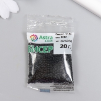 Бисер "Астра" 11/0, 20 гр (M49черный/непрозр.матовый) Бисер "Астра" 11/0, 20 гр (M49черный/непрозр.матовый)