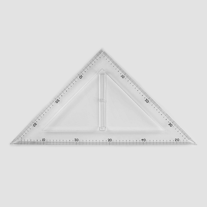 Линейка портновская &laquo;Треугольник&raquo;, равнобедренная, 50 &times; 32 см, пластик