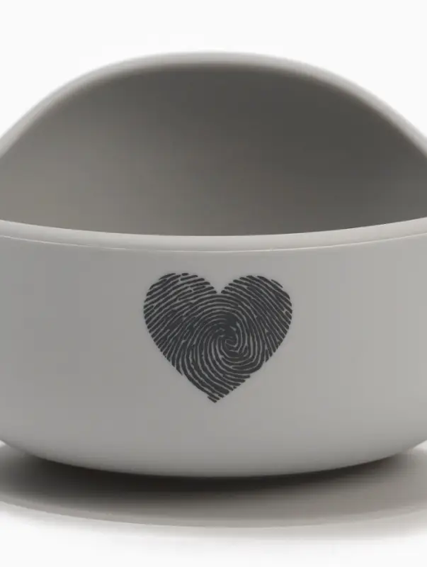 Тарелка детская на присоске и ложка, серый, Mum&Baby