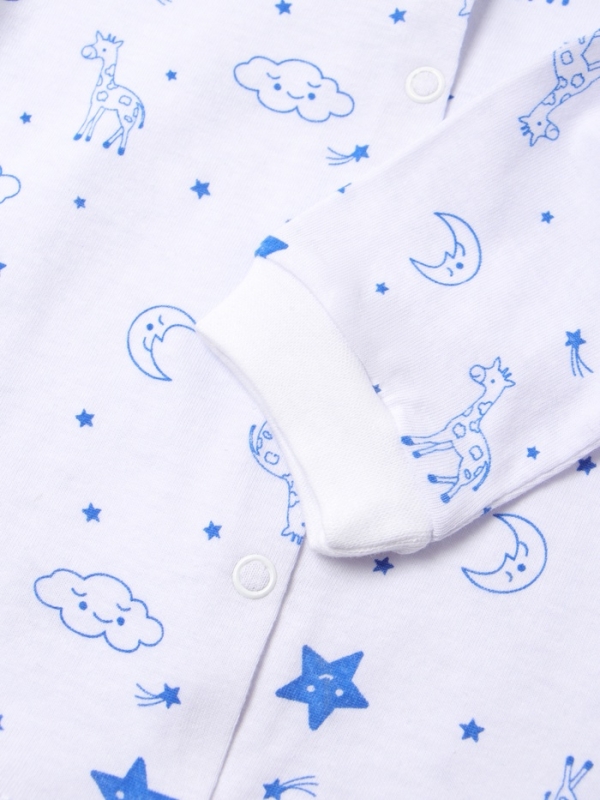 Фуфайка (кофточка) детская "Жирафы", цвет белый/синий, рост 74