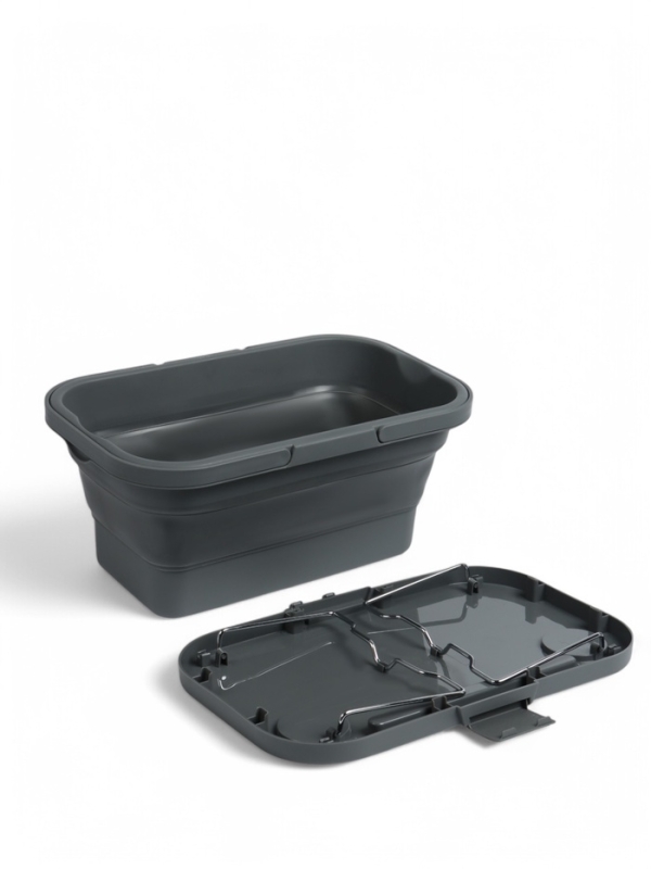 Корзина - столик Maclay 2 в 1, складная, 47 х 28,5 х 23,5 см, стол 45 х 28 х 16 см, серая