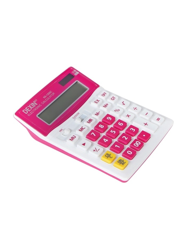 Калькулятор настольный 12-разрядный КК-1200C, белый/бордовый