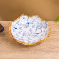 Салатник "Синие птицы" дерево манго 20х20х8 см