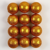 Новый год! Фигурка для поделок и декора &laquo;Шарик&raquo;, набор 12 шт., размер 1 шт. &mdash; 4 см, цвет золотой