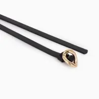 Ремень жен 01-01-01-07, Июнь2514, 1*0,3*110 см, без винта, пряж золото, затяж, черный