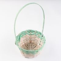 Корзина плетеная 19&times;9/34 см, зелёный, бамбук