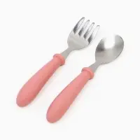 Набор детских столовых приборов в футляре: вилка, ложка Крошка Я розовый