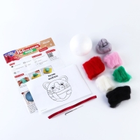 Валяние из шерсти на новый год. Ёлочная игрушка своими руками &laquo;Кот в шарфике&raquo;, новогодний набор для творчества