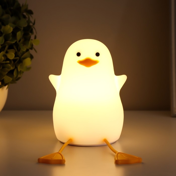 Ночник-мякиш "Уточка" LED USB АКБ бело-желтый 9х9х20 см