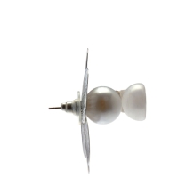 Серьги с жемчугом &laquo;Цветы&raquo; крупные, цвет белый в серебре