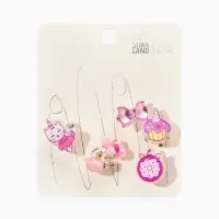 Кольца детские набор 6 шт. &laquo;Выбражулька&raquo; котик, единорог, форма МИКС, б-р, цвет фиолт-роз