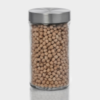 Банка для сыпучих Доляна &laquo;Премиум&raquo;, 550 мл, 15&times;8 см, с металлической крышкой, стекло, прозрачная