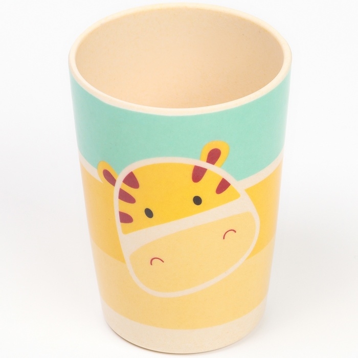 Набор детской посуды из бамбука &laquo;Жирафик&raquo;, 5 предметов: тарелка, миска, стакан, столовые приборы