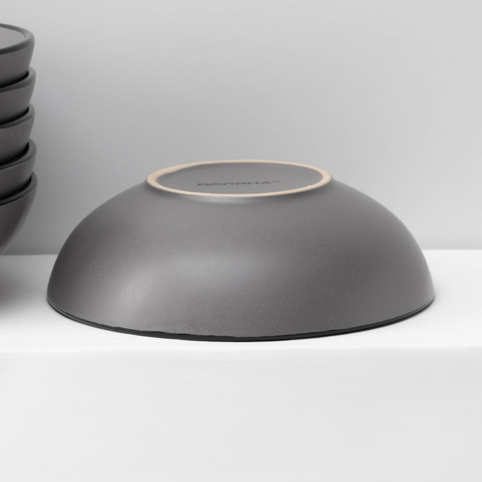 Набор тарелок кермических Доляна &laquo;Ваниль&raquo;, 18 предметов: 6 тарелок d=19 см, 6 тарелок d=27 см, 6 мисок d=19 см, цвет серый