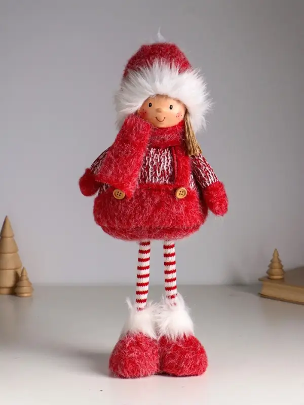 Кукла интерьерная "Малышка в бело-красном наряде" 20х11х43 см