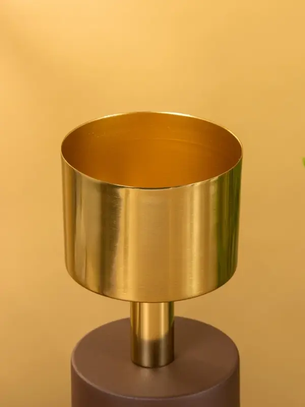 Подсвечник на 1 свечу "Кубок" шоколад с золотом 10х10х28,5 см