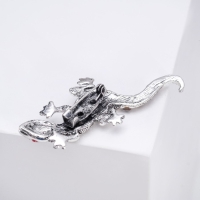 Брошь &laquo;Ящерица&raquo; тритон, цветная в чернёном серебре