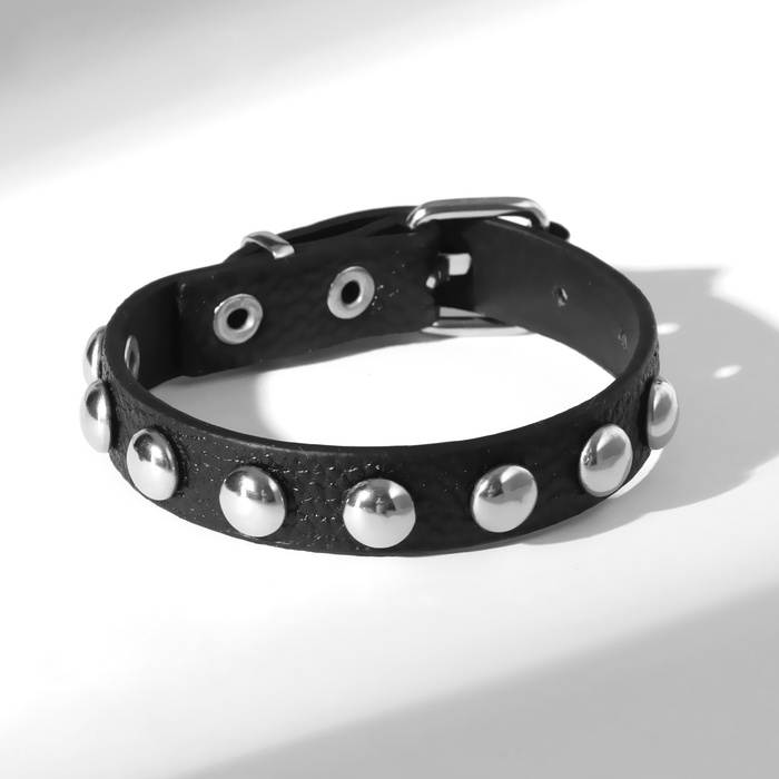 Браслет кожа &laquo;Хардкор&raquo; бусины, цвет чёрный в серебре