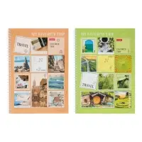 Тетрадь А4 80л кл Hatber "TRAVEL", на греб, перф на отрыв, многоцв срез, глянц лам 2В МИКС