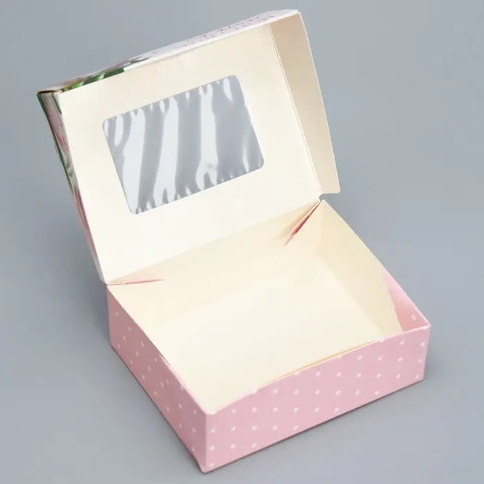 Кондитерская упаковка, коробка с ламинацией &laquo;Тюльпаны&raquo;, 10 х 8 х 3.5 см