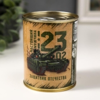 Подарочные носки в банке &laquo;Настоящий мужчина. Защитник отечества&raquo;, (внутри носки мужские, цвет чёрный)