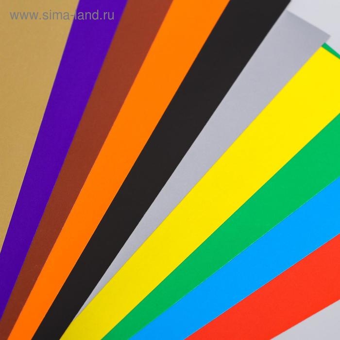 Бумага цветная самоклеящаяся, А4, 10 листов, 10 цветов, мелованная, односторонняя, в папке, 80 г/м&sup2;, Человек-паук