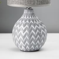 Настольная лампа с абажуром RISALUX &laquo;Руби&raquo;, Е14, 40 Вт, бело-серый, 13&times;13&times;27 см