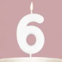 Свеча для торта, цифра &laquo;6&raquo;, светится в темноте, 3,8 х 8 см