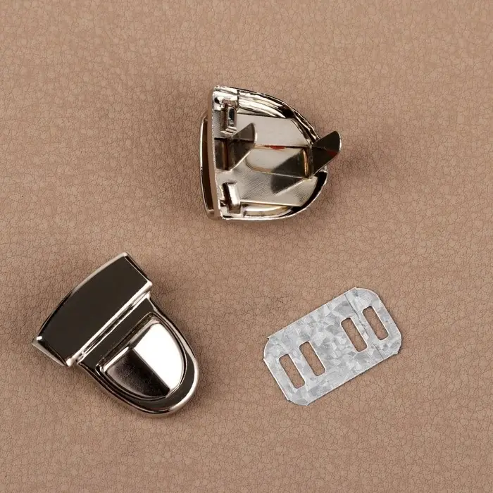 Застёжка для сумки, 3&times;2 см, цвет серебряный