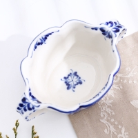 Бульонница &laquo;Ивушка&raquo;, с ручками, H=7 см, 0,35 л, гжель