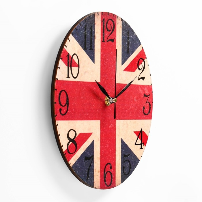 Часы настенные интерьерные  "Британский флаг",  d-23 см