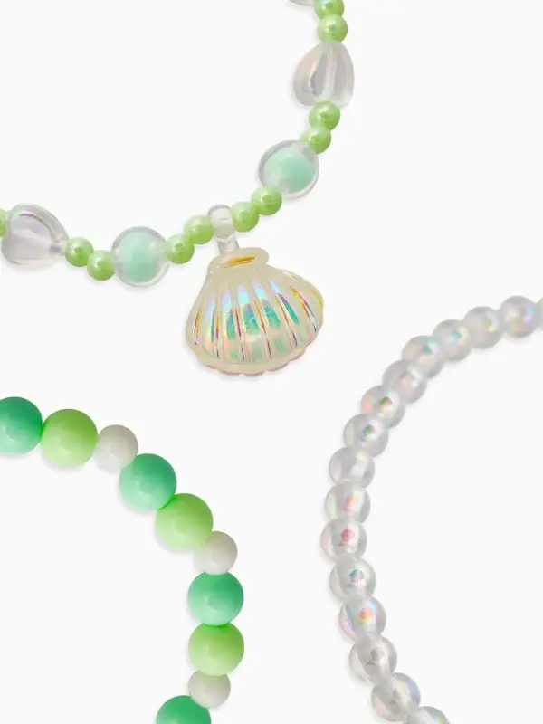 Браслет детский &laquo;Выбражулька&raquo;, 3 шт. набор, жемчужина желаний, зеленый