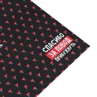 Бумага упаковочная крафтовая белая &laquo;Спасибо за повод прибухнуть&raquo;, 50 x 70 см