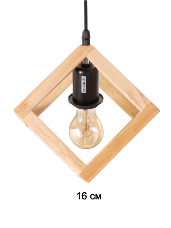 Светильник BayerLux ЭКО "Куб" 1х40Вт Е27 черный/коричневый 27х27х100см