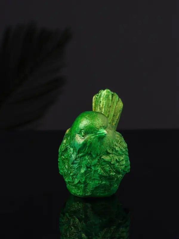 Фигура "Птичка №3 9х6х5 см, зеленый с позолотой