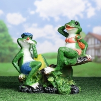Садовая фигура из полистоуна &laquo;Лягушки на качелях&raquo;, 37&times;17&times;38 см