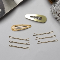 Невидимка для волос &laquo;Адель&raquo; (набор 10 шт) 5 см, золото